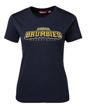 Ballan Brumbies Ladies Short Sleeve Tee:Navy